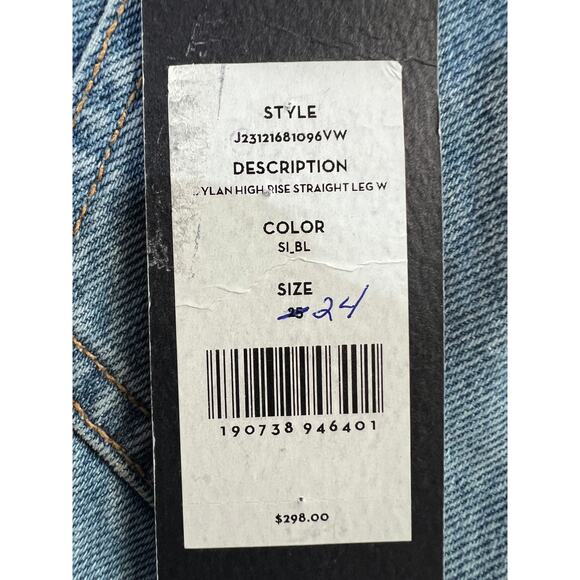 VERONICA BEARD WOMENS 24 DYLAN HIGH RISE STRAIGHT LEG CUFFED ANKLE JEANS BLUE - Picture 14 of 14